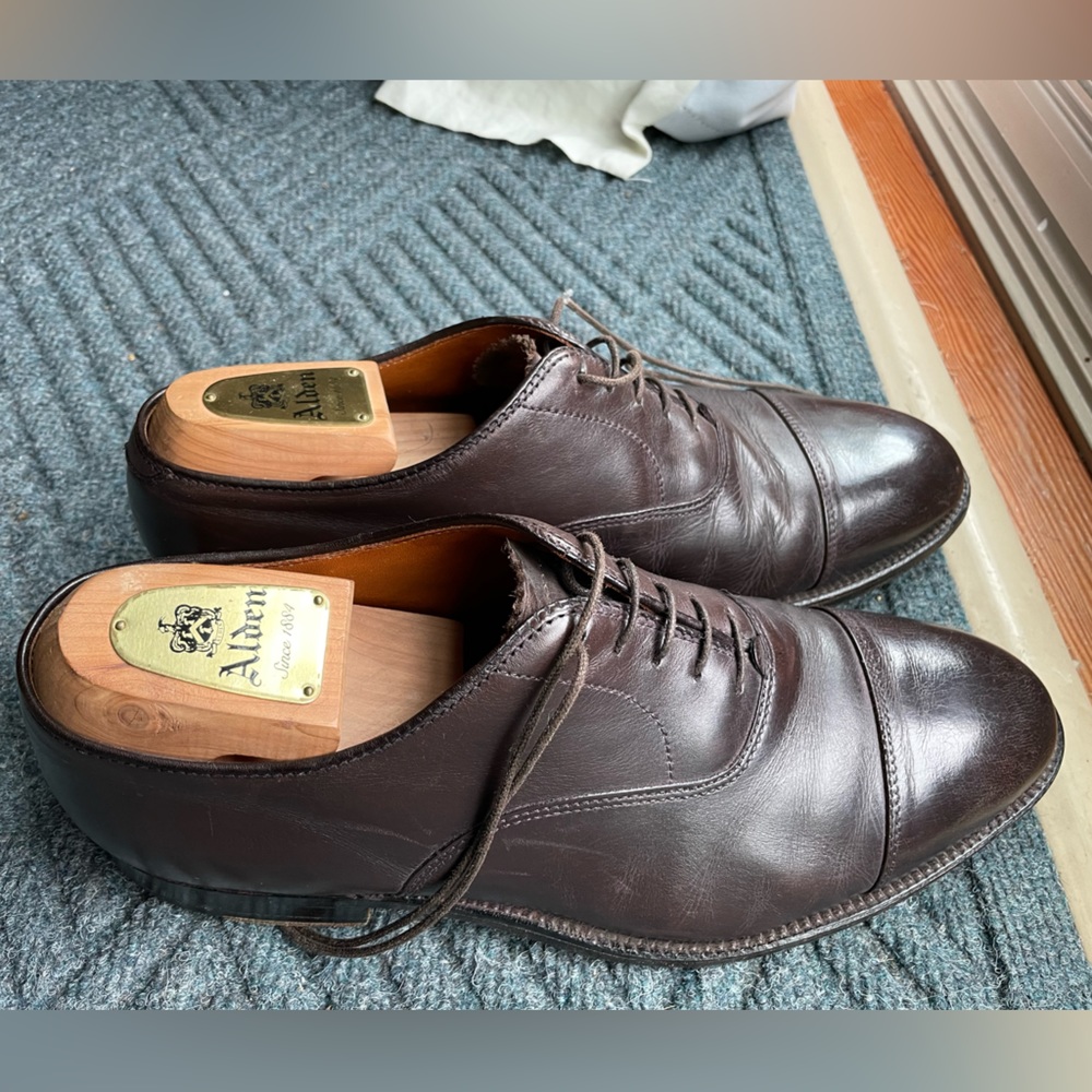 Alden Straight Tip Balmoral Brown Calfskin